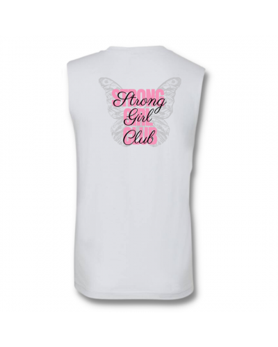 T-shirt Strong Girl Club blanc rose - Snatched
