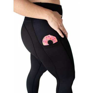 Legging noir "Is it a DONUT in your pocket" - Feed Me Fight Me
