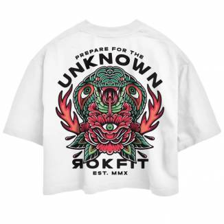 Crop Tee PREPARE FOR THE UNKNOWN blanc - Rokfit